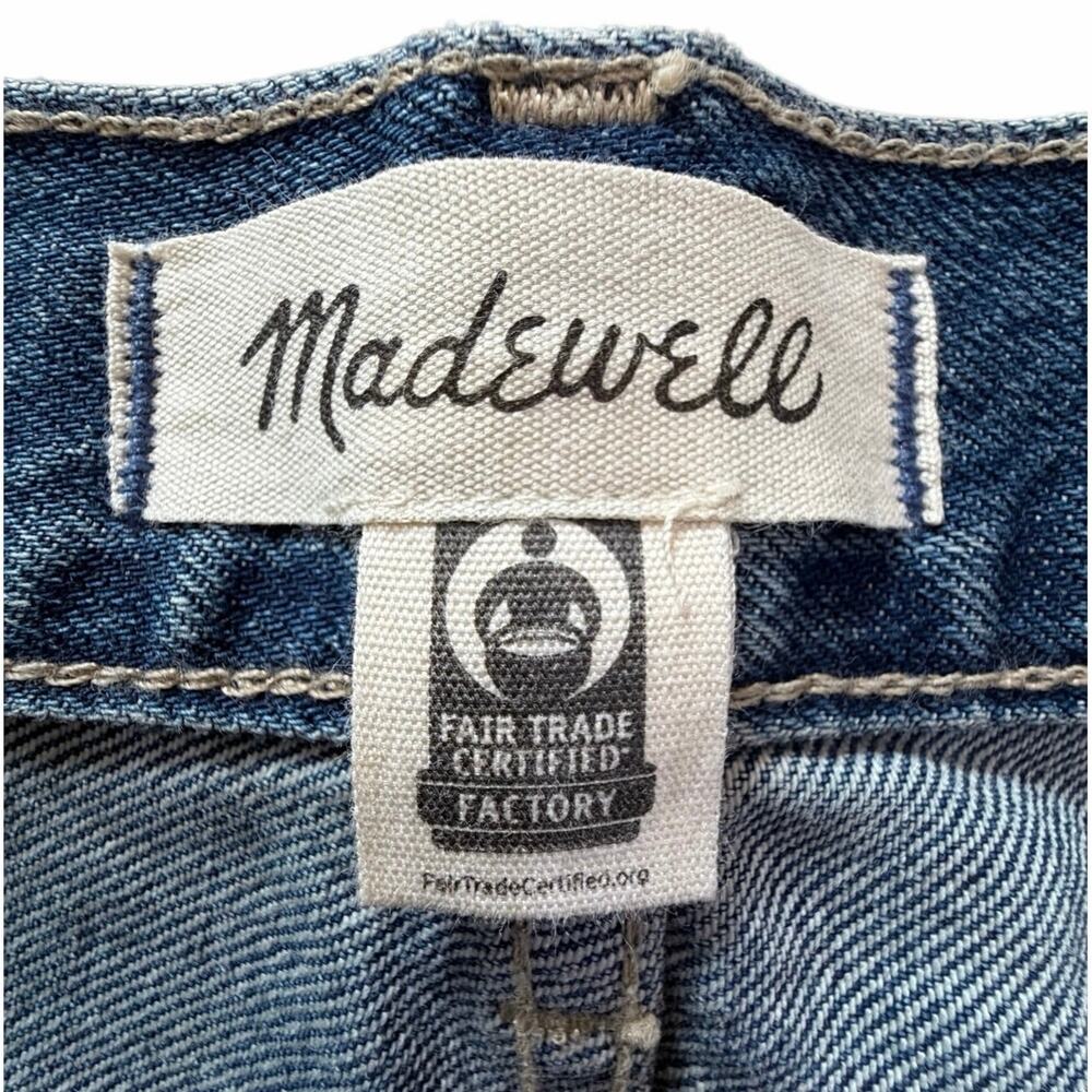 Madewell Low-Slung Baggy Crop Blue Jeans Raw Hem Button Fly Wide Leg Y2K Size 34 - Picture 5 of 16